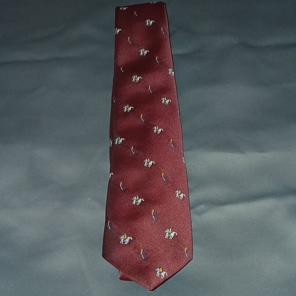 Botany 500 maroon horse print tie NWOT